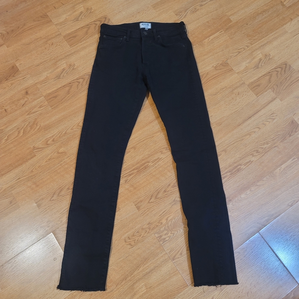 Agolde Black Straight Leg Jeans Modern Fit